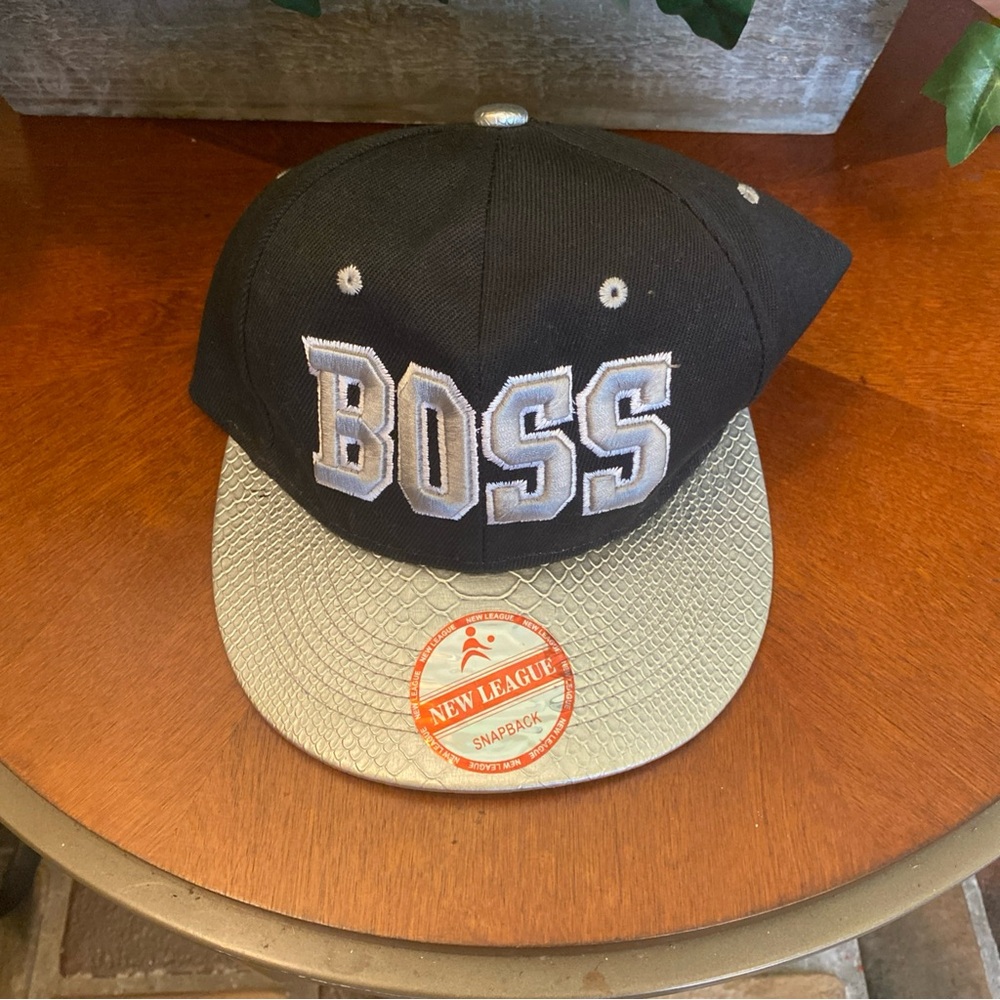 League Black and Silver Snapback Cap